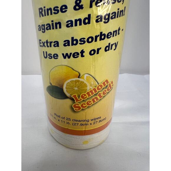 1 Roll 25 Ct.Spic And Span Lemon Scented Cleaning Wipes, Durable!! - Picture 3 of 8